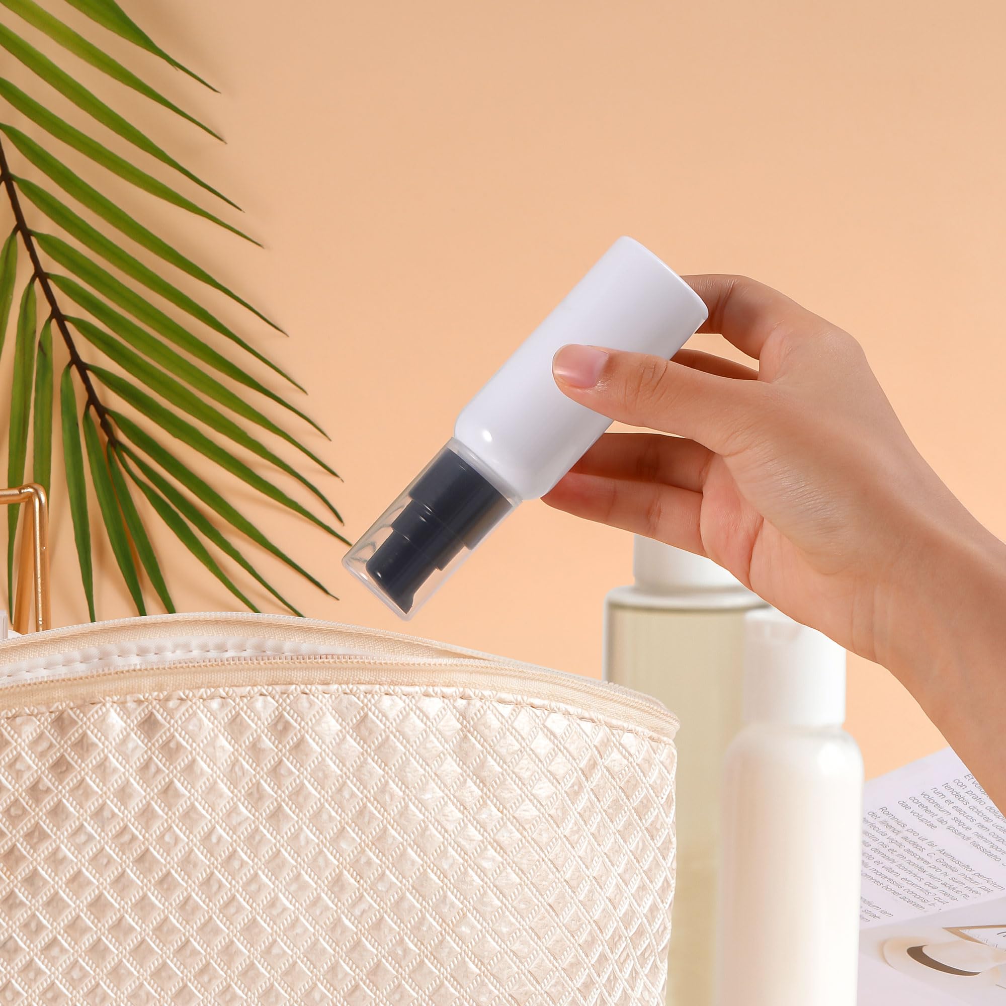 10 bottiglie da viaggio per articoli da toeletta da 56,7 g, piccole bottiglie da viaggio trasparenti in plastica vuota con erogatore spray con tappo nero, per lozioni, creme, oli essenziali