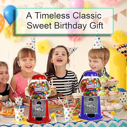 Miniatura 5 de Máquina de chicles para niños de 9" - Metal resistente con vidrio - Máquina de chicle de estilo antiguo de Navidad - Banco de juguetes operado con