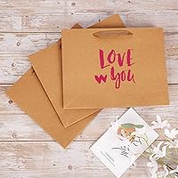 Vista 4 de EUSOAR Bolsas de papel de estraza para regalo, 55 unidades, 3 tamaños, reutilizables, resistentes, resistentes, resistentes, con asas, a granel