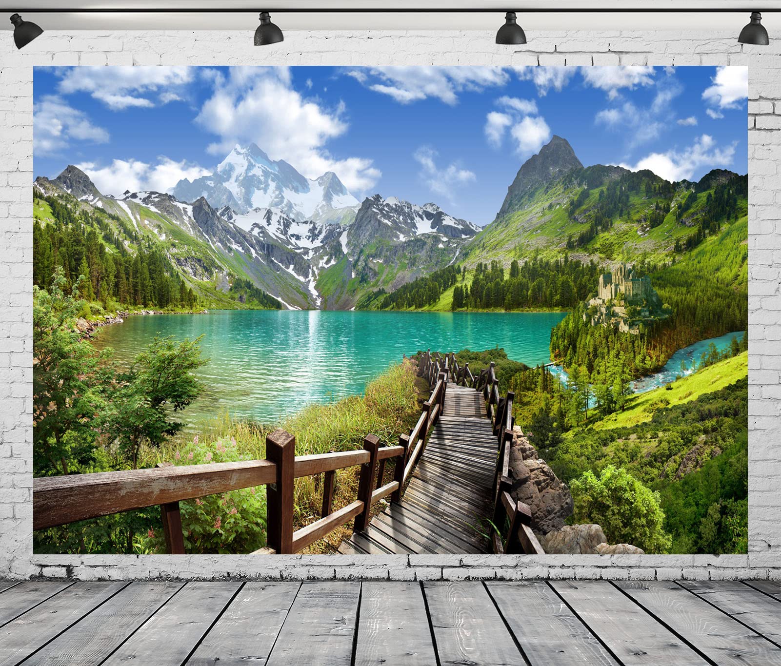 BELECO 3.6x3m Sfondo Tessuto Lago-Montagna