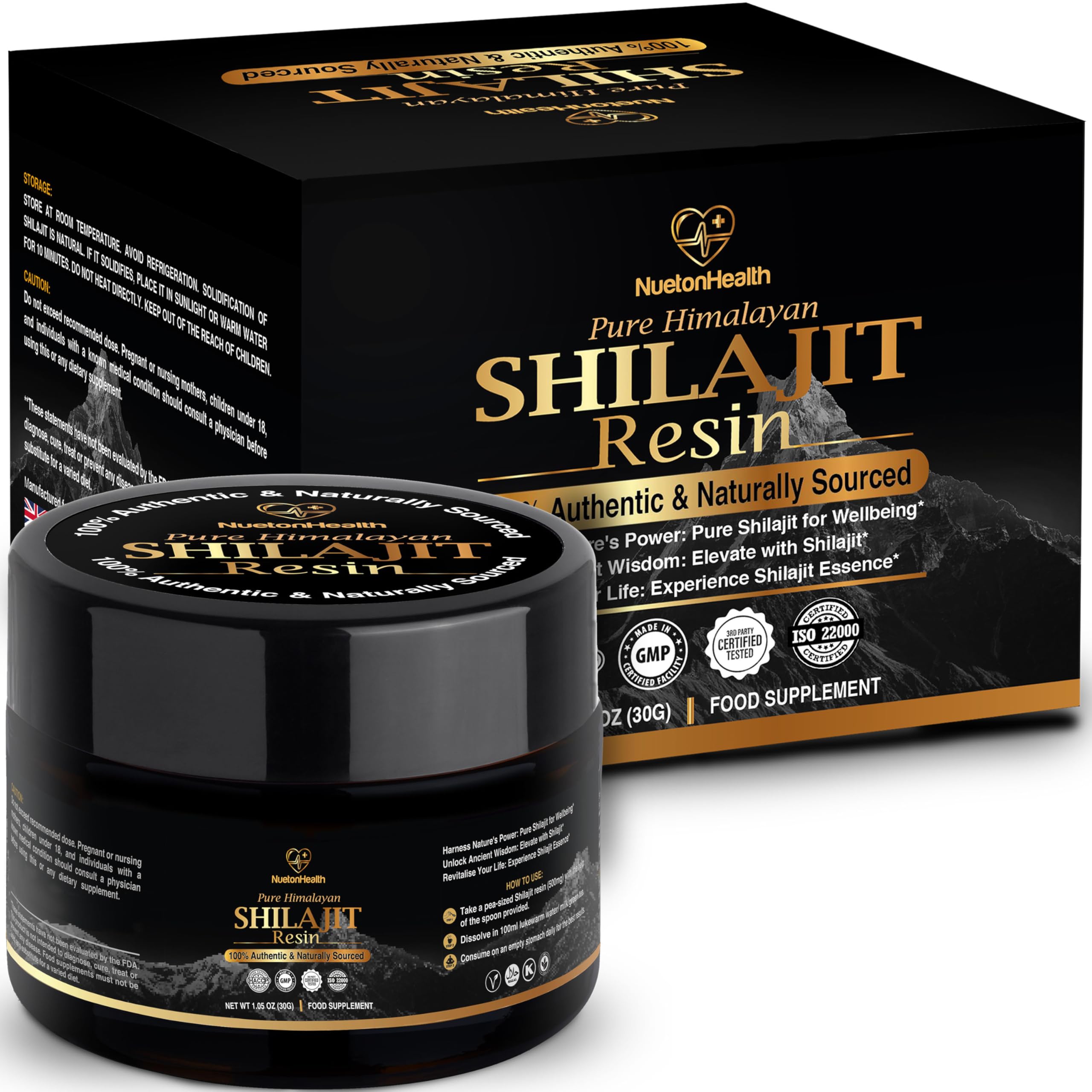 Himalayan Shilajit Resin - Authentic Gold Grade 30G Supplement for Men & Women - 85+ Trace Minerals and Rich in Fulvic & Humic Acid - 3rd Party Lab Tested Original Natural Shilajit