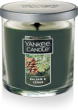Yankee Candle Balsam & Cedar Scented, Classic 7oz Small Tumbler Single Wick Candle, Over 35 Hours of Burn Time