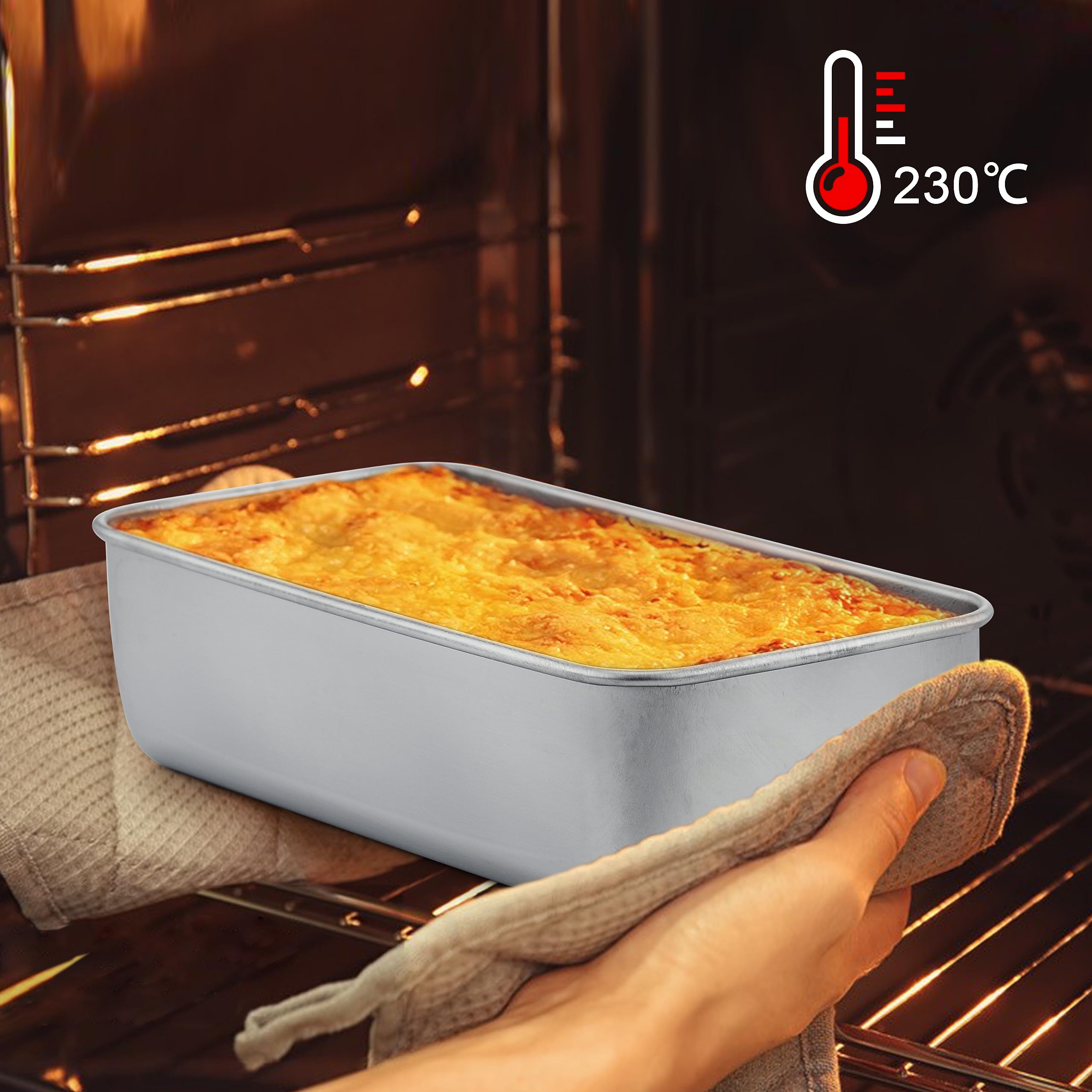 Moule à Cake Rectangulaire Inox - 3 Pièces 23x12x6cm Pour Pain, Cheesecake Et Quiche