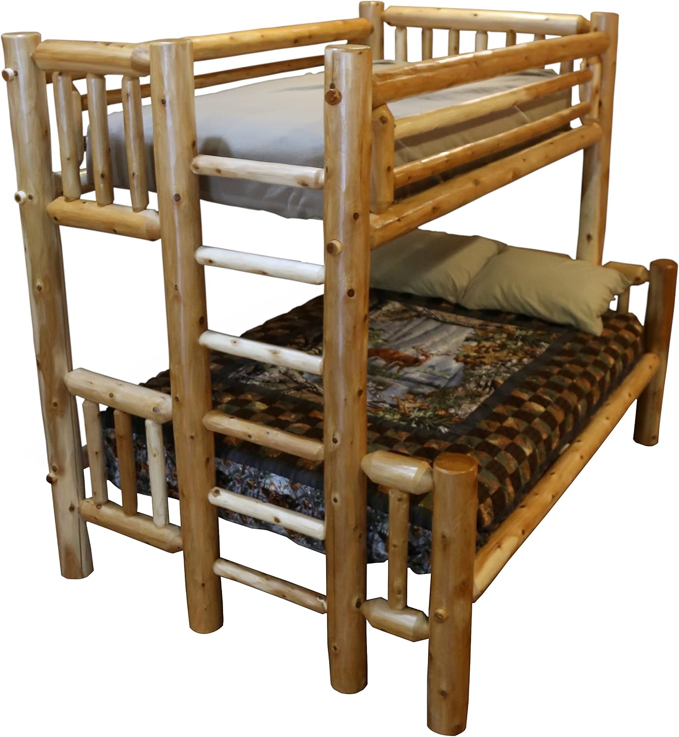Furniture Barn USA Aspen Log Twin Over Full Bunk Bed