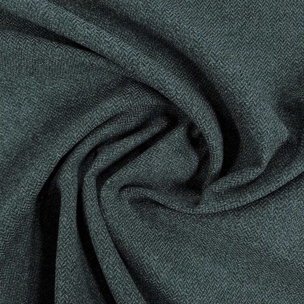 Glamour Secrets Green Upholstery Fabric - Orkney Tweed Herringbone - Peacock - Curtain Cushion Fabric Material Metre