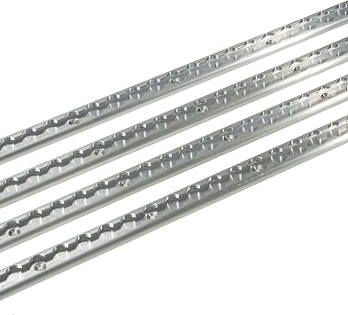 US Cargo Control L Track Tie Down System - (4) 4 FT Anodized Aluminum L Track Rails and (4) Single Stud O-Ring Fittings, Trailer and Truck Bed Rail System Easily Secures Motorcycles, ATVs, Bikes