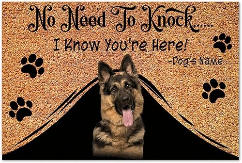 No hay necesidad de golpear el coco, tapete de entrada de pastor alemán, regalos para cachorros, naturalmente duradero, varios tamaños, nombre