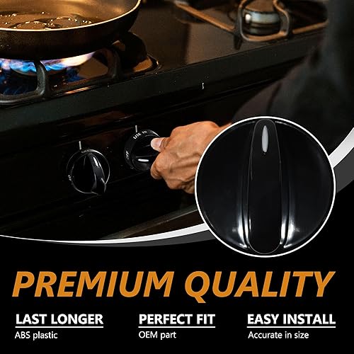 Miniatura 2 de GYOFFULL 316442513 - Perilla de estufa para horno de gas, color negro, compatible con Frigidaire, Kenmore, quemador Sears (paquete de 2)