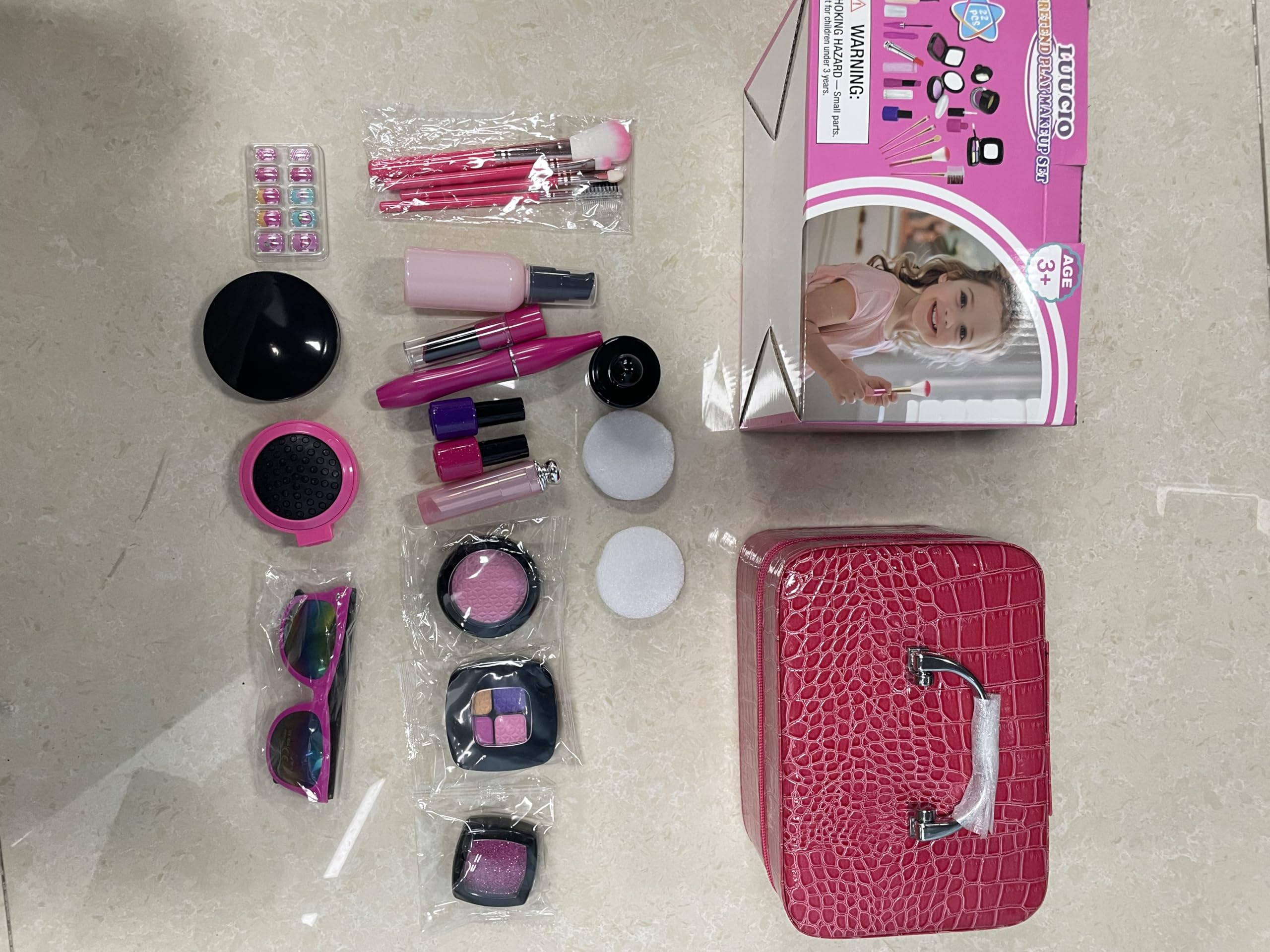 Sturdy and Durable,Kids Pretend Play Makeup Set - with Makeup Bag for Birthday Christmas, Toy Makeup Set for Toddler, Little Girls Age 3+(22PCS Not Real Makeup)