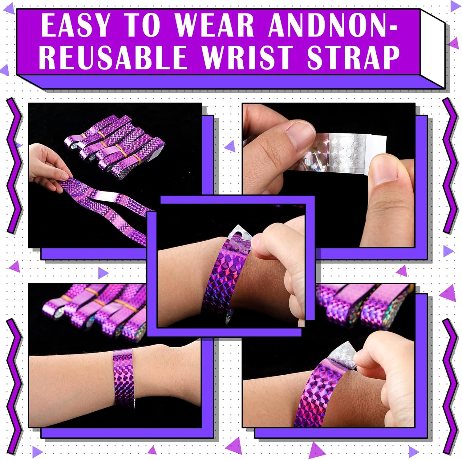 Epakh Paper Wristbands Neon Wrist Bands Waterproof Handbands for Events Lightweight Concert Wristbands Neon Colored Adhesive Wrist Band for Party - Image 3