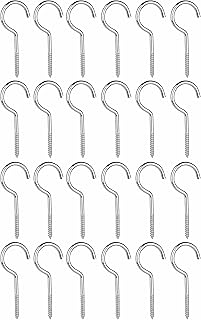 24 Pc Large Steel Hooks Screw Eye Utility Ceiling Wall Hanging Heavy Duty 3-1/2