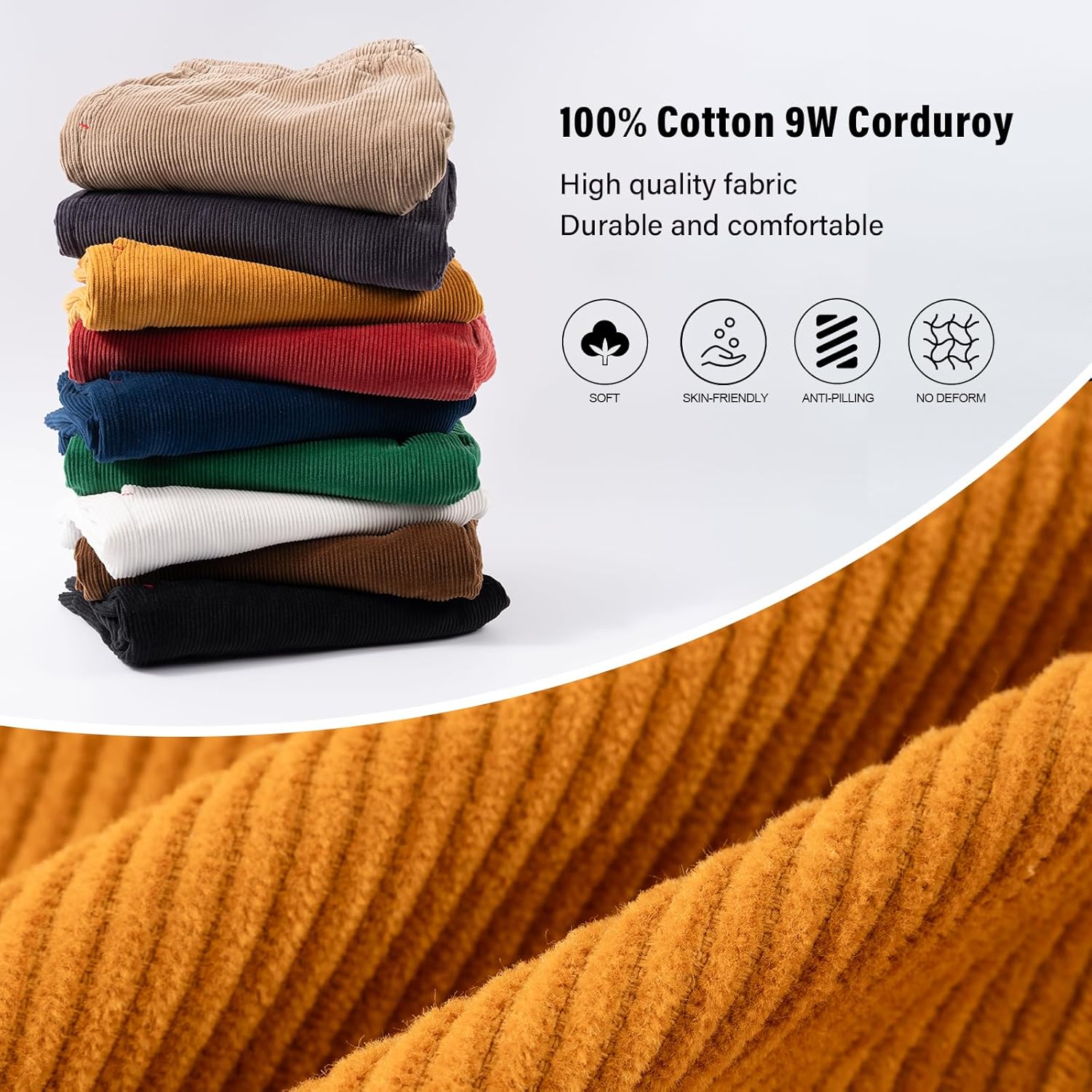 AMY COULEE Men's Cotton Corduroy Shorts, 5.5 Inch Elastic Waist Drawstring Vintage Casual Shorts with Pockets - Image 6