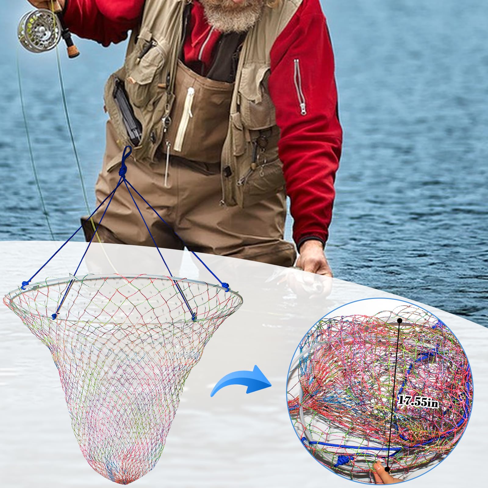 Amazon.com : FREGITO Bridge and Pier Fishing Net Heavy-Duty Design for Big Fish Portable Fishing Cast Net with Rope, Coarse Soft Steel Hoop, Colourful Dual-Line Construction Drop Net/Rope/Storage BagColorful : Sports & Amazon.com : FREGITO Bridge and Pier Fishing Net Heavy-Duty Design for Big Fish Portable Fishing Cast Net with Rope, Coarse Soft Steel Hoop, Colourful Dual-Line Construction Drop Net/Rope/Storage BagColorful : Sports &