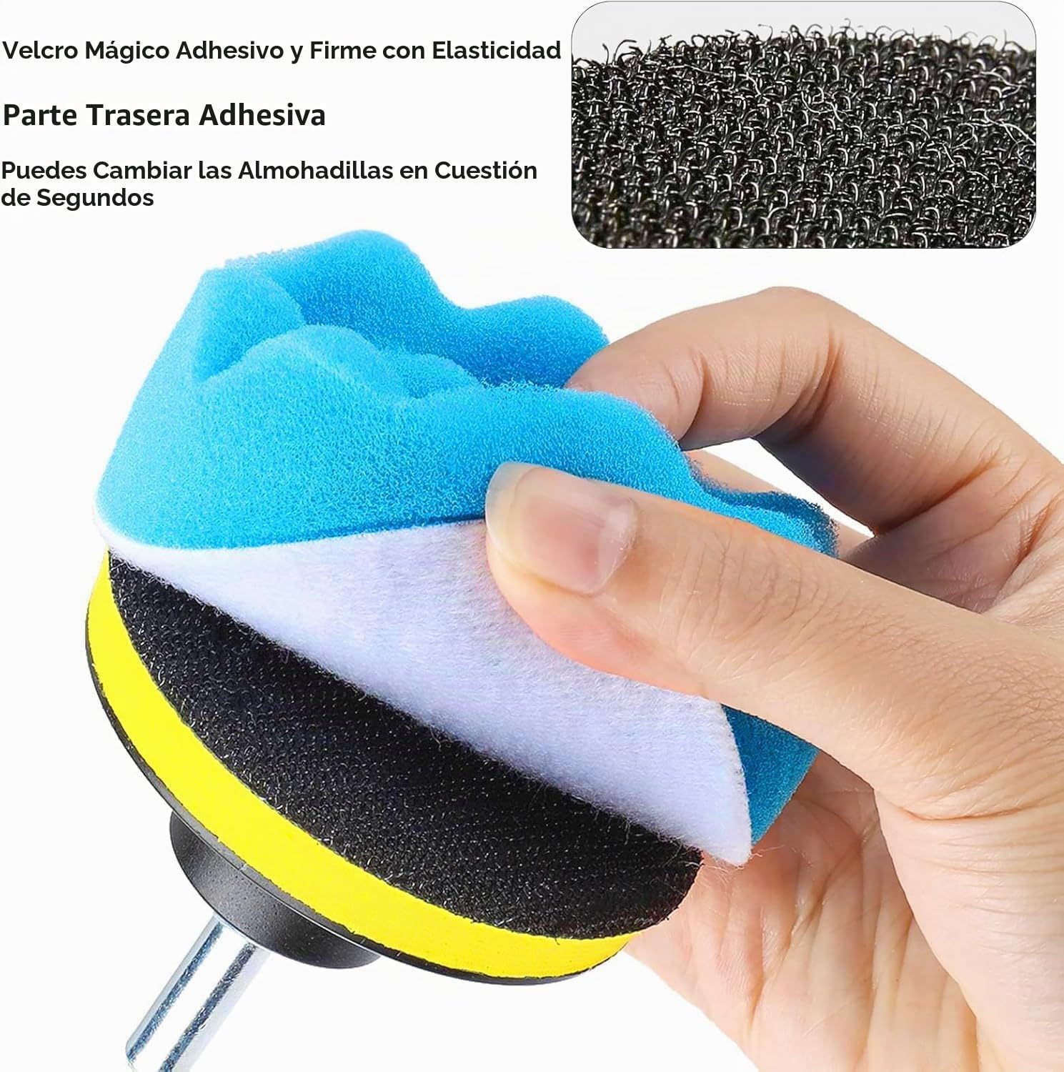 31 Piezas Kit de Esponja Pulidora Coche, 25 Esponja Pulir Coche 80mm, 2 Almohadillas de Pulido Lana, 2 Adaptadores de Taladro M10, para Pulido, Esmerilado y Encerado con Pulidora de Coche