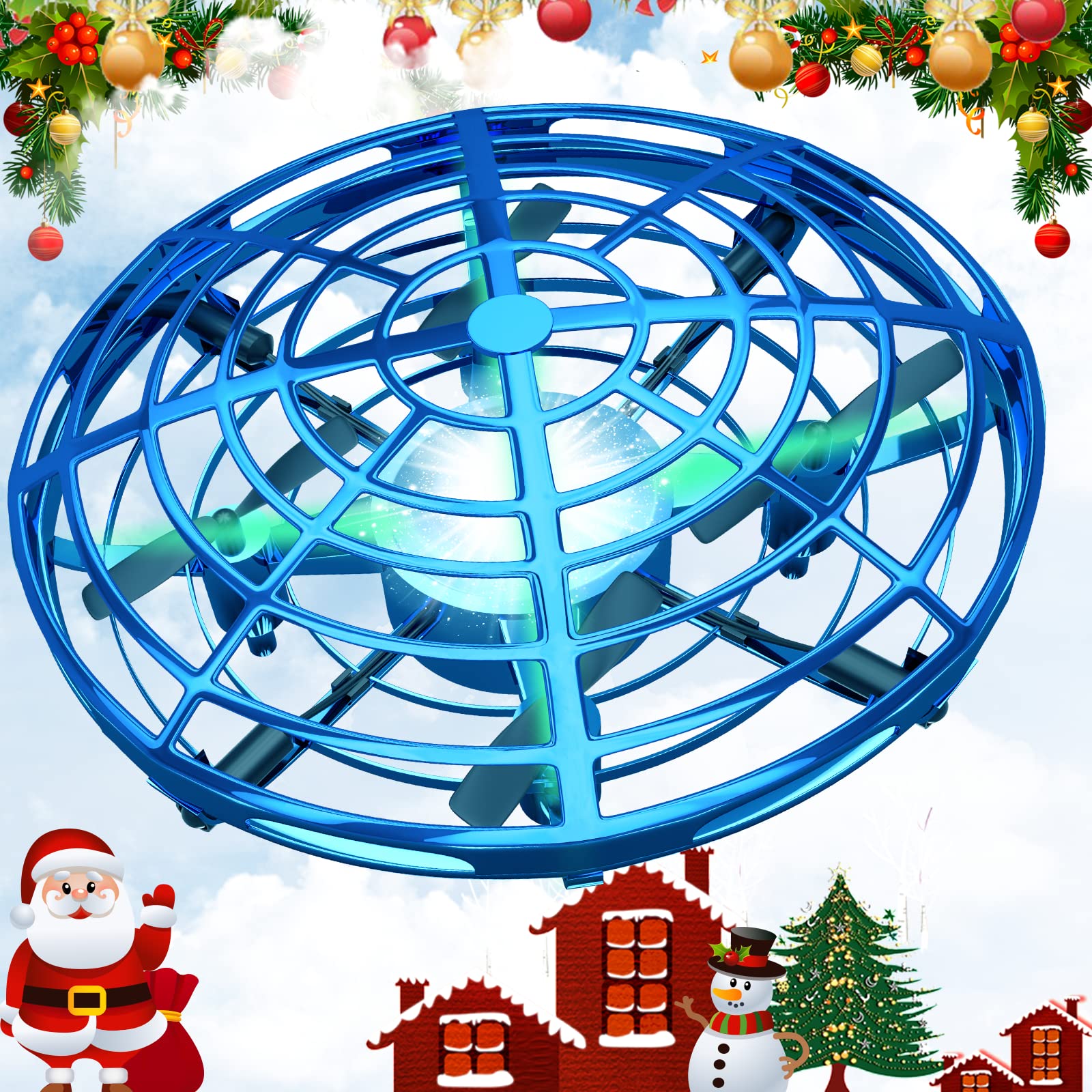 Exfunny UFO Drones for Kids Hand Controlled, Kid Drone, Mini Drone with Led Light, Flying Drone Levitation 360 Rotating Toy Drone Hand Operated with Sensor for Kids Boys Girls Indoor Outdoor