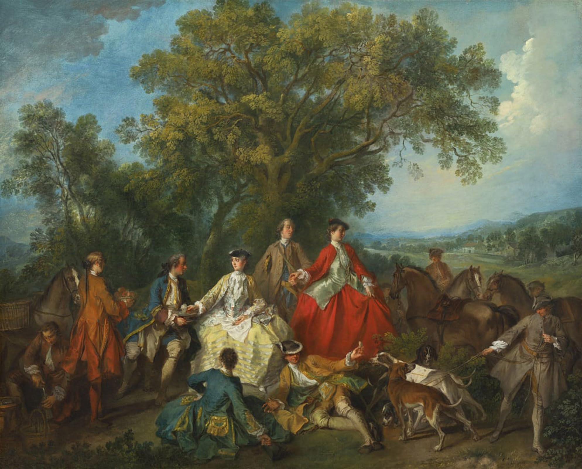 POSTERIIk Vintage Print Pop Art Landscape Artwork Picnic After the Hunt by Nicolas Lancret Art Prints for Office Home Decor 60x90cm