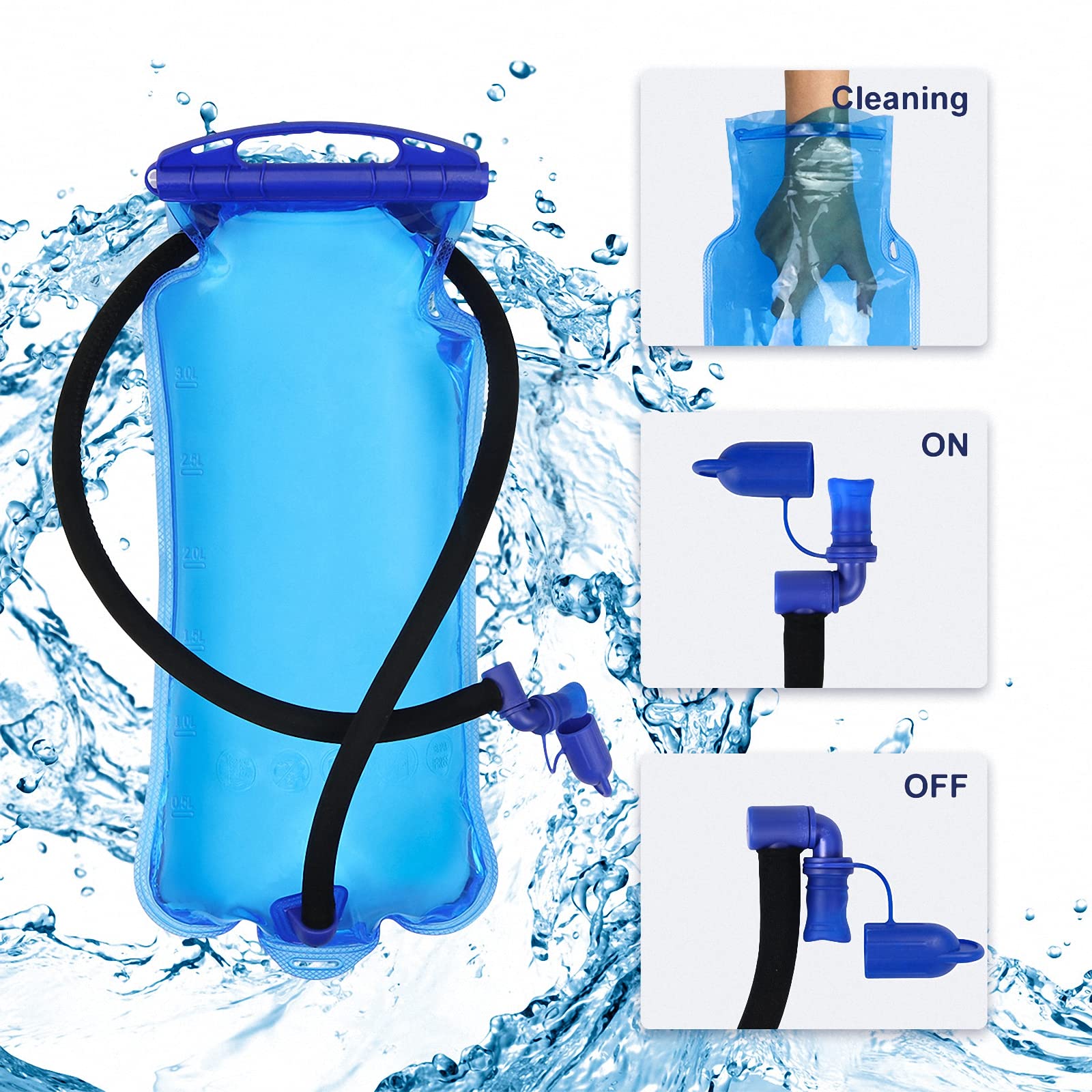 Zaino idratazione da Escursionismo in Bicicletta con Sacca d'Acqua da 2 Litri, Ultraleggero Impermeabile per Sport all'Aria Aperta Zainetto da Campeggio Jogging Camminata