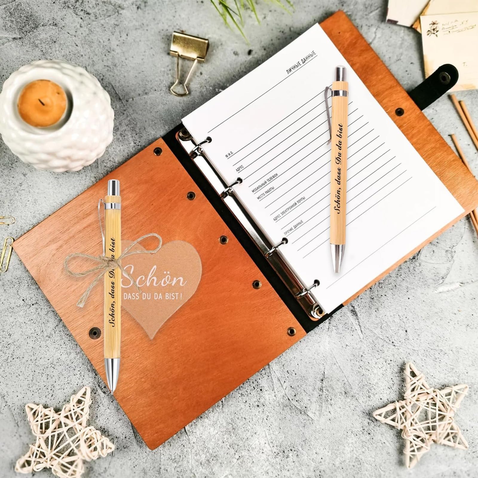 50 Piezas Bolígrafo de Madera Favores de Boda - Hermoso Set de Regalo Que Estás Allí - para Boda, Cumpleaños, Comunión, Bautizo - Favores Cumpleaños Adultos