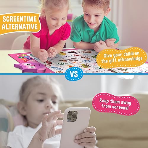 Miniatura 20 de Gufino Tabla de pared del alfabeto - Juguetes bilingües con botones táctiles interactivos para aprendizaje independiente y guiado - Ideal