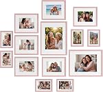 Giftgarden 14 Pack cadres d'image noir avec tapis pour différentes tailles Photos, Assortiment de cadre maté ensemble comprenant deux 11x14, Six 8x10, Six 5x7, Collage de cadre pour affichage mural ou tabletop