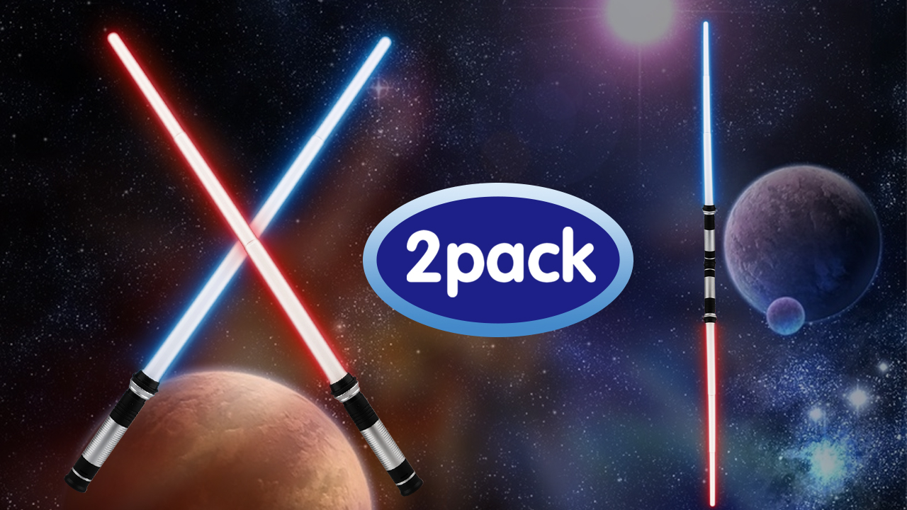TOY Life Light Up Saber 2 Pack Telescopic Extendable & Collapsable