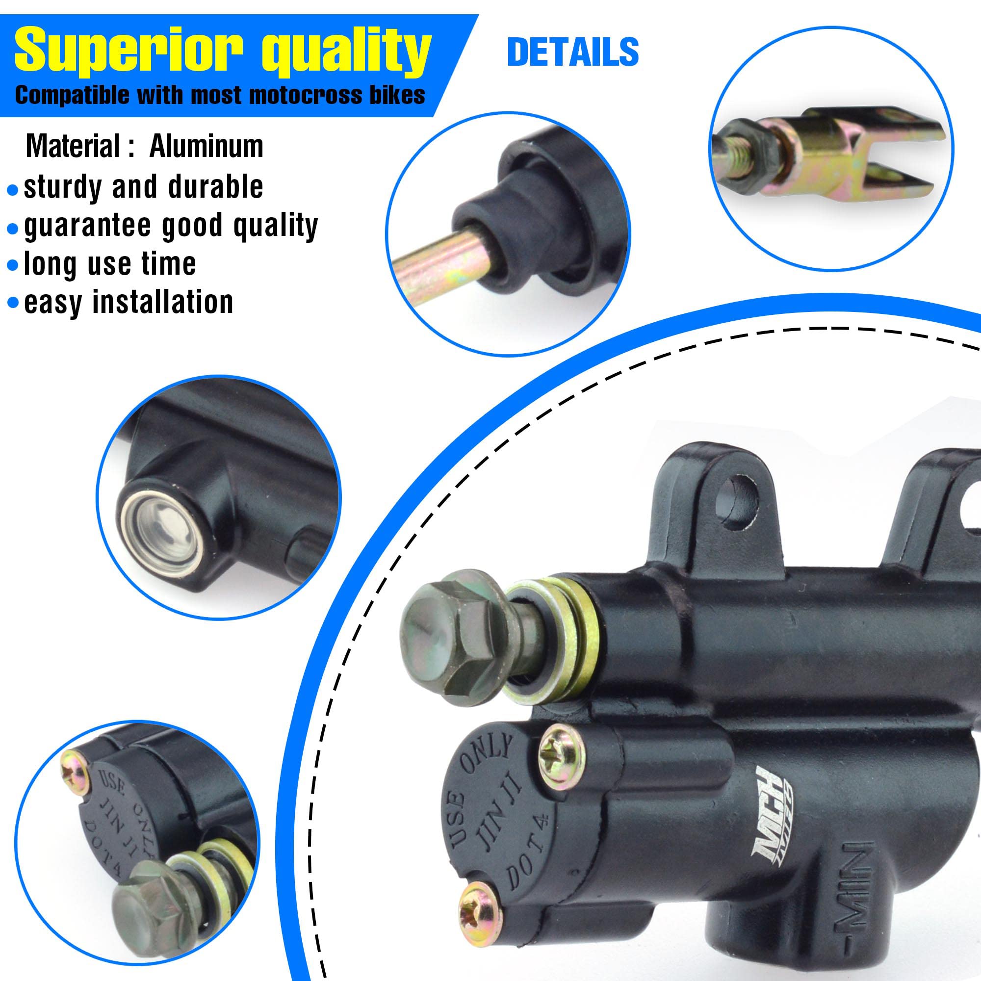 Motorcycle Master Cylinder,Brake Master Cylinder Motorcycle Piston Pump Master Cylinder Clutch Brake Lever Pump Compatible With Go Kart Thre | FI - View #10