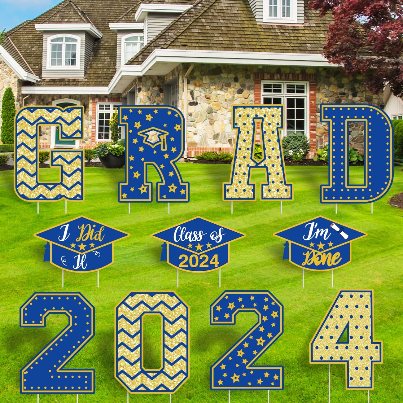 Amazon Graduation Yard Signs Blue And Gold Class Of 2024 amazon-graduation-yard-signs-blue-and-gold-class-of-2024