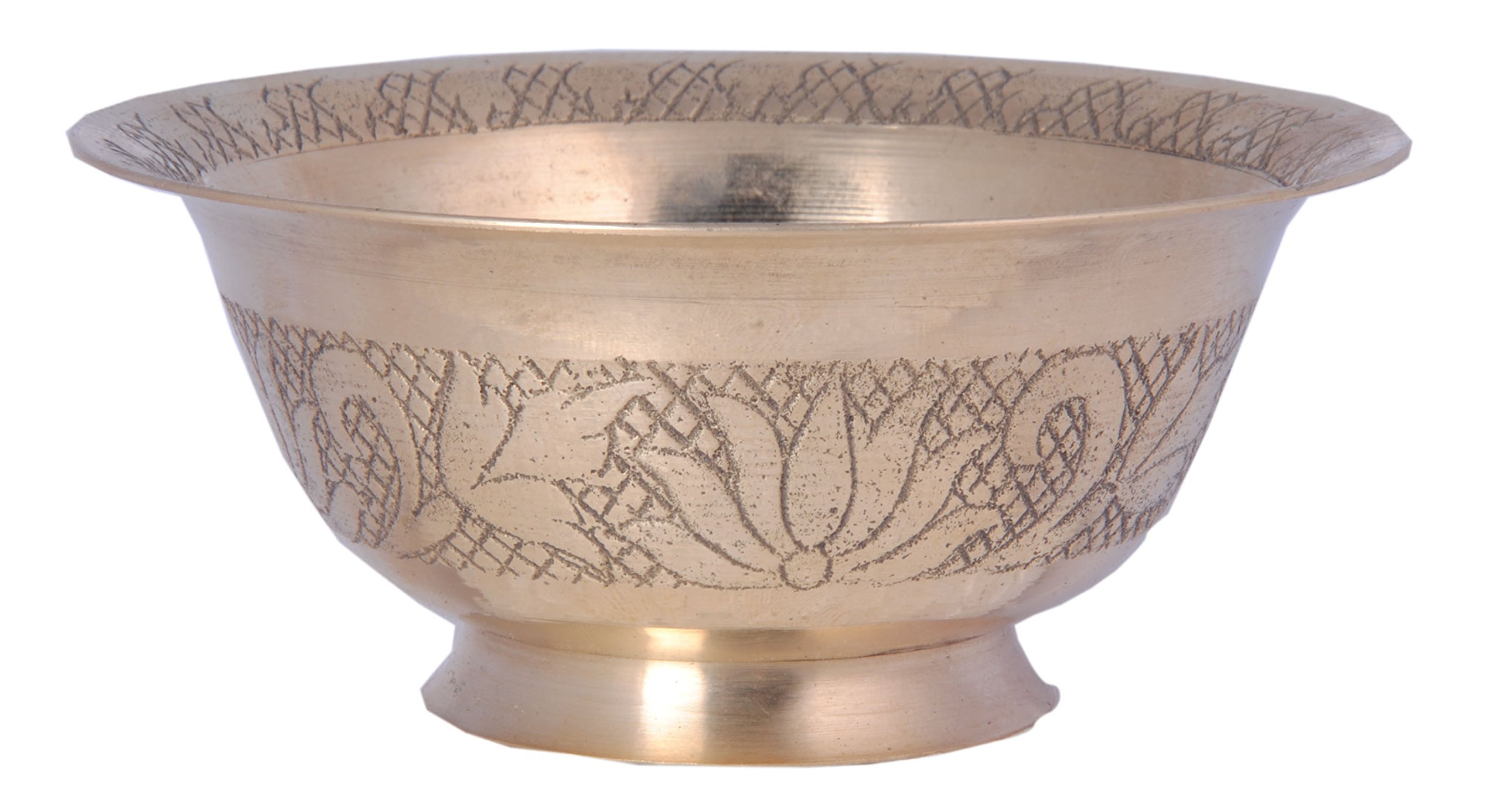 Handmade Pure Brass Leaf Design Katori Bowl