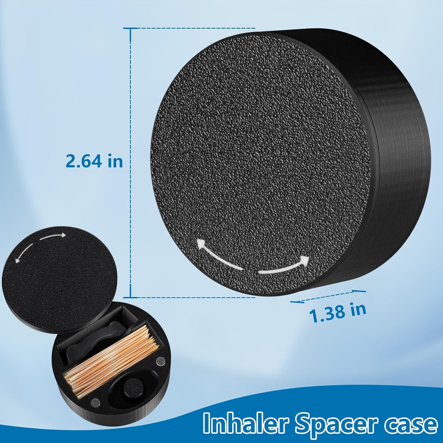 Small Travel Case Compatible with Intake Breathing Magnetic Nasal Strips & Magnetic Refill Applicator – Larger Durable Snoring Solution Case (Black)