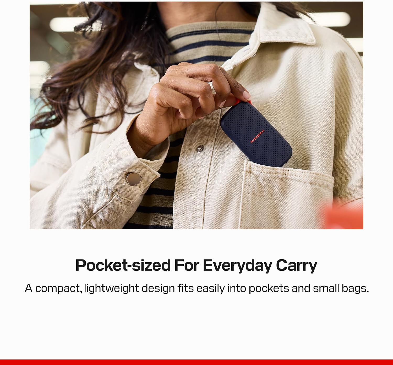 Sandisk 500GB Portable SSD, Up to 1000MB/s Read Speeds, Black (New Model)