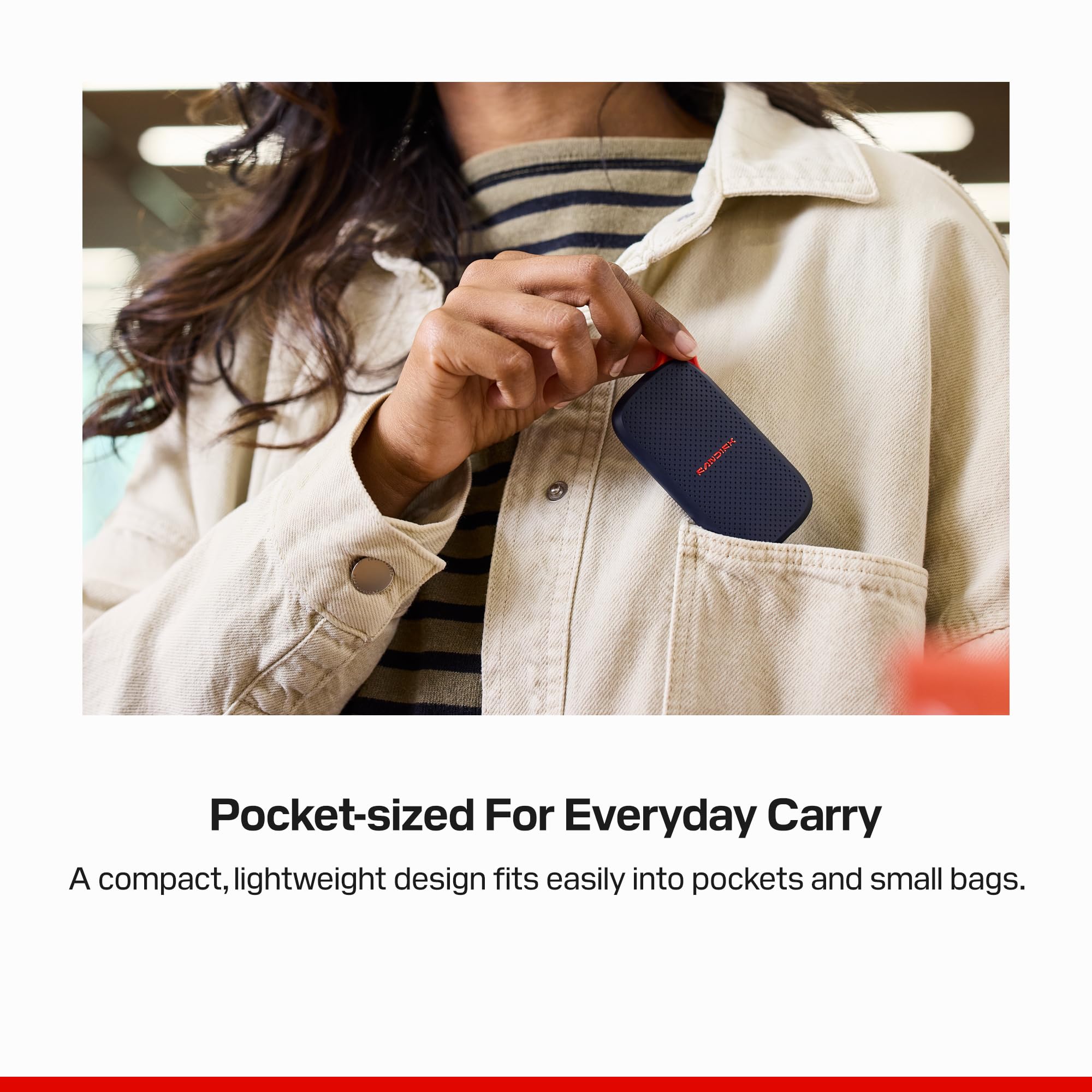 SanDisk SSD Portatile 2 TB USB (Type-C, compatibile con laptop e tablet, Fino a 1.000 MB/s, Formato tascabile, Protezione da cadute fino a 2 metri)