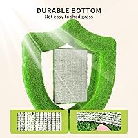 Vista 5 de LOOBANI Alfombra de césped artificial realista para interior y exterior, tapete de césped para perros con agujeros de drenaje y césped artificial