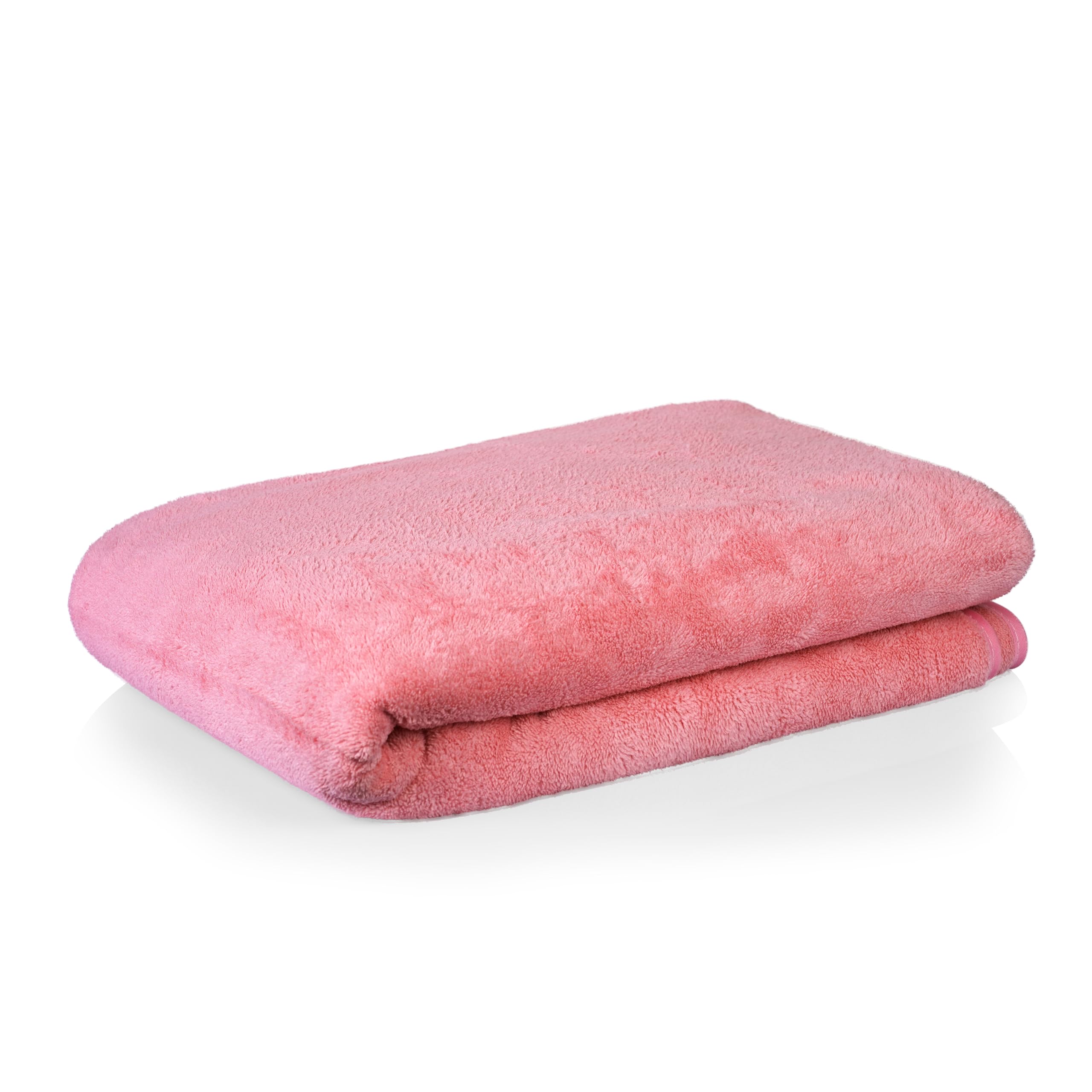 Toallas de baño de microfibra (70 x 140 pulgadas), felpa extrasuave y de secado rápido, alta absorción, con toallas de baño de gran tamaño (paquete de 1) (rosa)