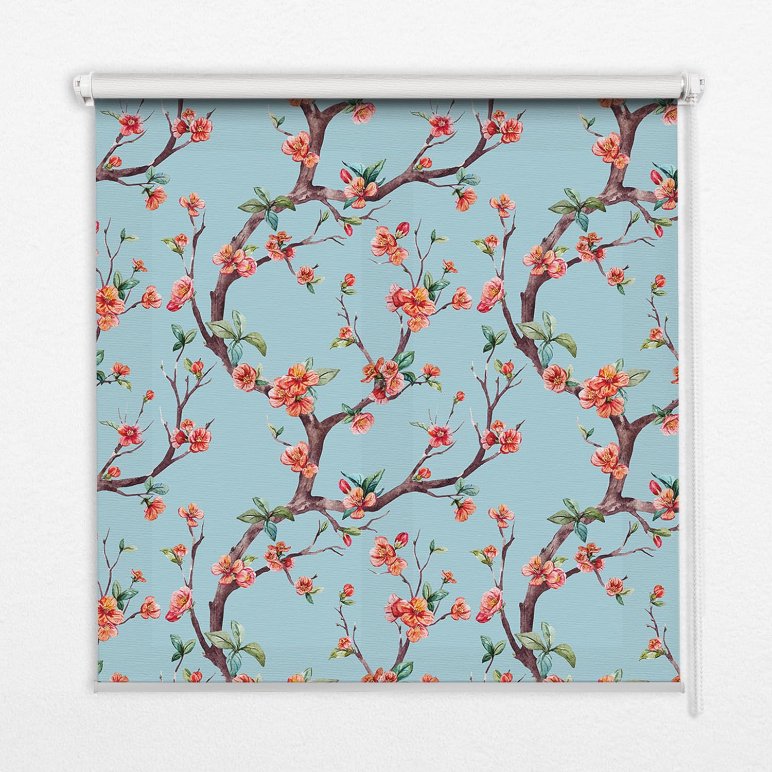 Store enrouleur 140x240cm sans perçage Tulup avec motif boutons floraux
