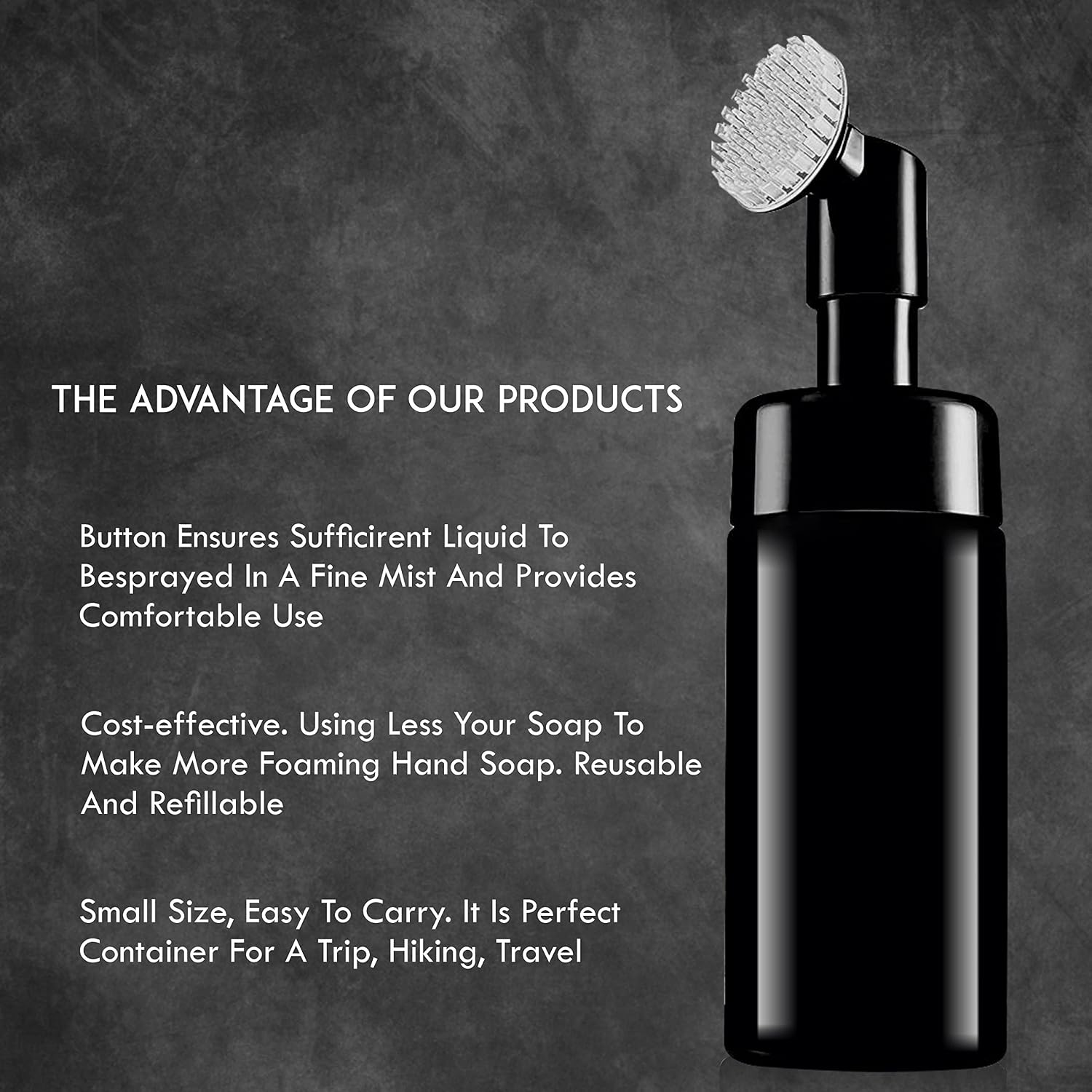 Empty Foaming Face wash Built in Face Brush Bottle | Forming Dispenser with Silicon Brush | Liquid Foaming Soap Shampoo, Bubble Foaming Liquid Soap | Brush Bottle Refillable for