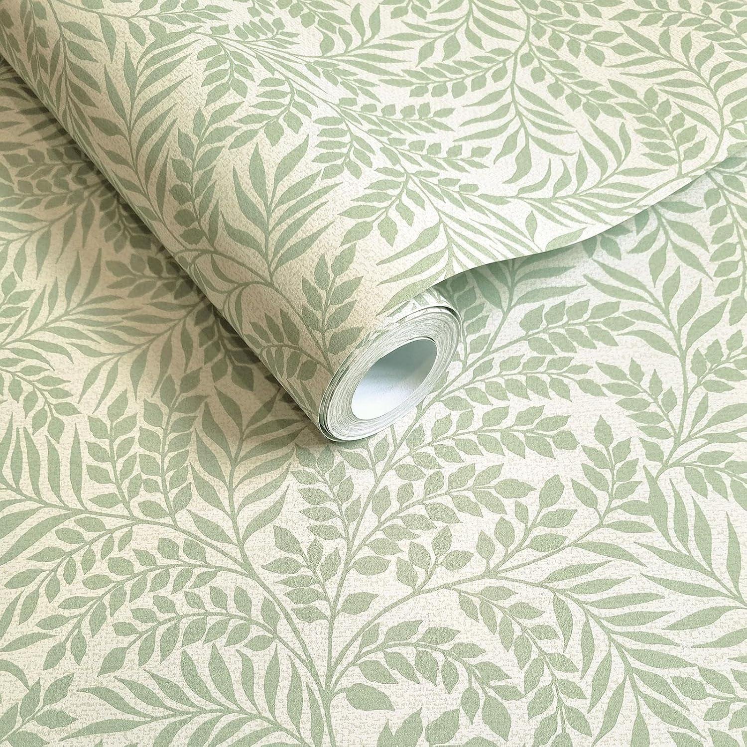Holden Mini Leaf Trail Sage Green Wallpaper – Non-Pasted, Botanical Leaf Pattern, Washable & Wet Removable, Covers 56 sq ft – Perfect for Living Room, Bedroom, Dining Room, Hallway