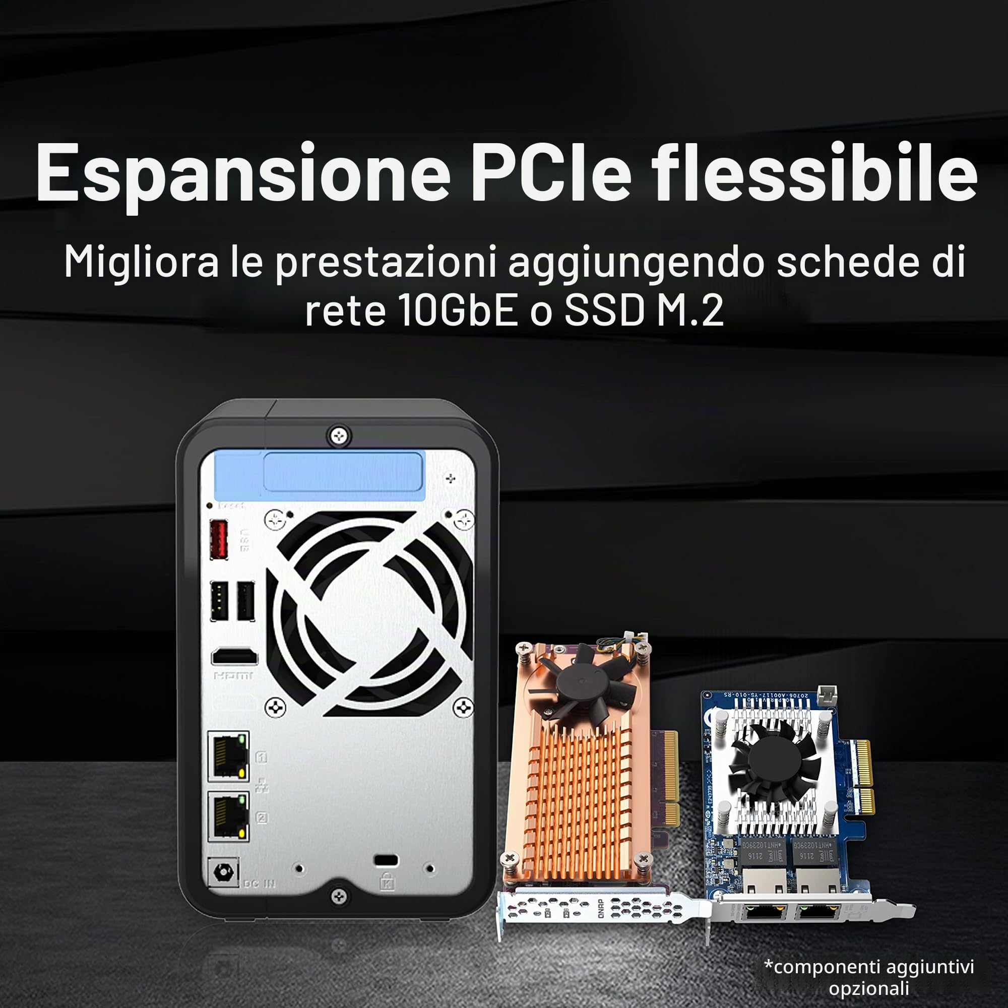 QNAP TS-264-8G-24WD-US NAS desktop ad alte prestazioni a 2 alloggiamenti con capacità di archiviazione di 4 TB, pacchetto HDD preconfigurato RAID1 WD Red Plus