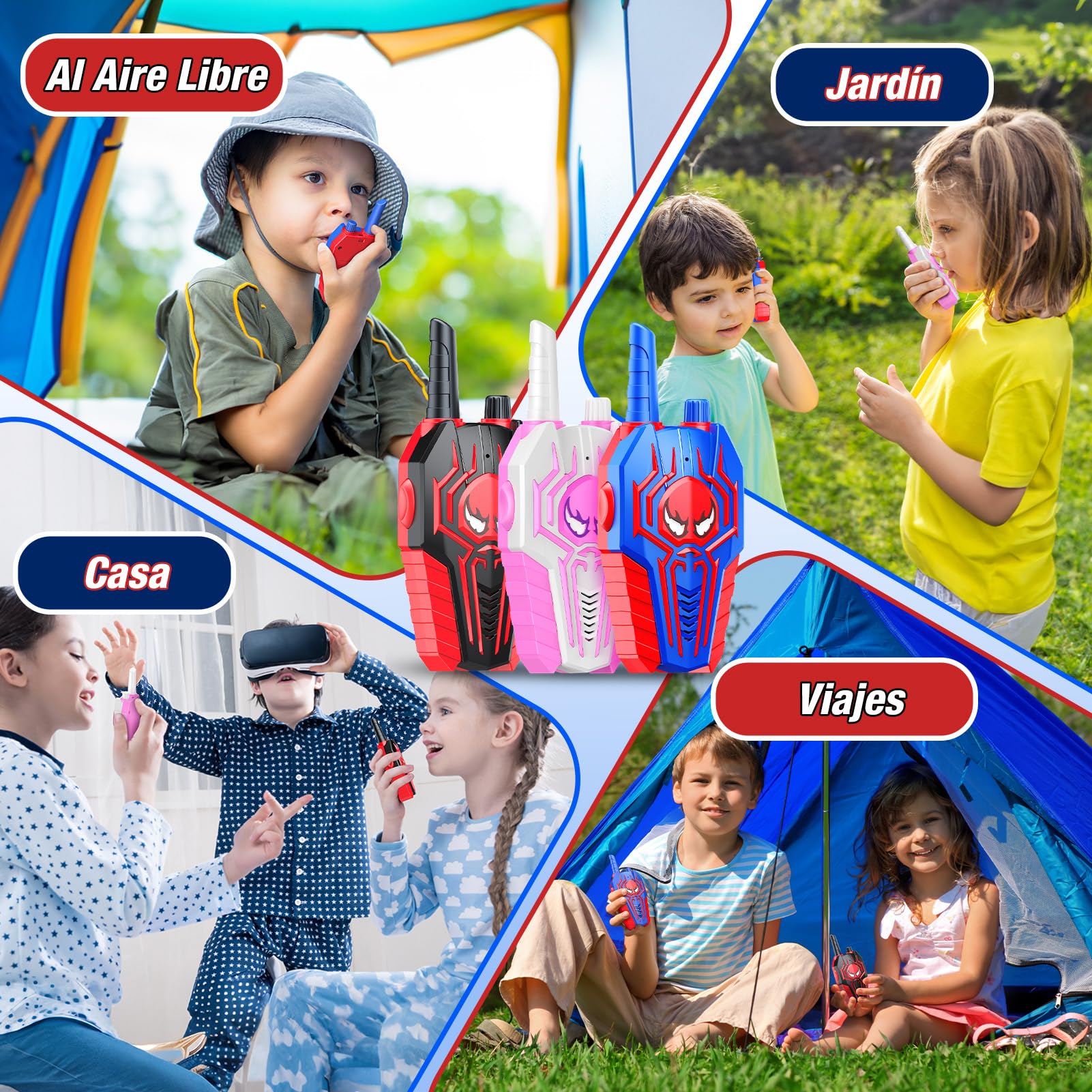 Juguetes Niños 3 4 5 6 7 8 9 10 Años, Walkie Talkie Niños Regalo Niño 3-10 Años Walkie Talkie Juegos Exterior Niños Regalos Cumpleaños Niños Juguetes para Niños de 3-10 Años