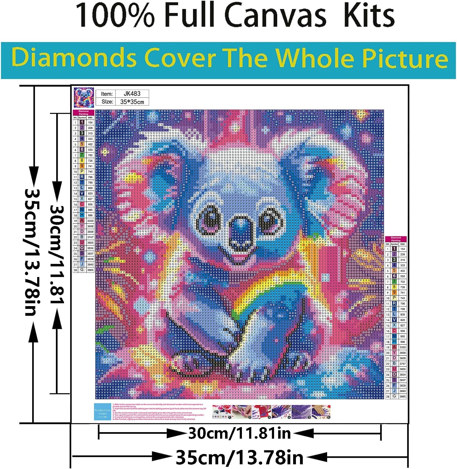 COKYIS 5D Diamond Painting Kit: Koala 40x50cm, Tela Con Numeri, Diamanti Rotondi, Fai-da-te Per Adulti E Bambini