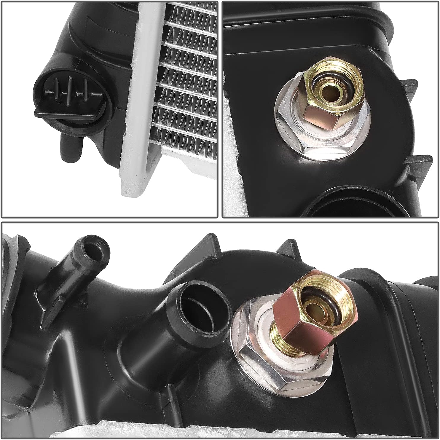 DNA Motoring OEM-RA-709 OE Style 1-Row Aluminum Core Radiator Compatible with 81-86 C/K 1500 2500 3500,28-1/4" W X 17-1/4" H X 1-1/4" D,1-5/16" Inlet / 1-9/16" Outlet