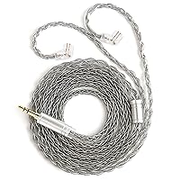 Vista 42 de KBEAR - Cable IEM de repuesto de 2 pines con micrófono, 4 núcleos de cobre puro HiFi, cable de actualización desmontable con enchufe de 3.5mm