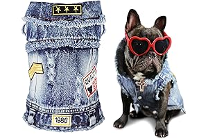 SILD 80s Pet Dog Denim Jean Jacket Costume - Cool Blue