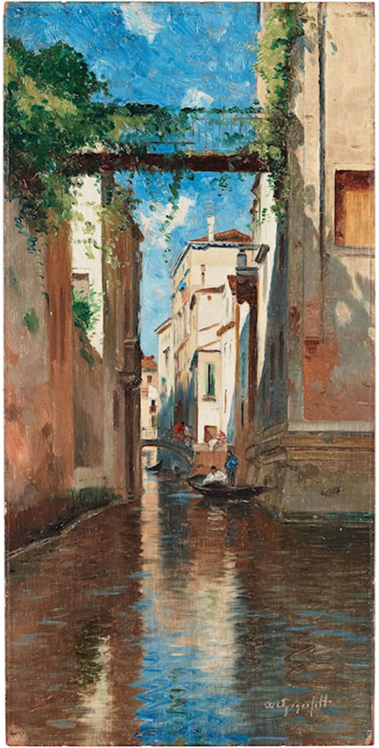 POSTERIIk Vintage Print Pop Art Landscape Artwork Venetian Canal Scene by Wilhelm Von Gegerfelt Art Prints for Office Home Decor 60x90cm