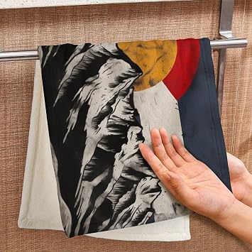 Colorado Flag Mountain Hand Towels Washcloths Lightweight Ultra Absorbent Quick Drying Soft Towels for Bath/Yoga/Golf/Face Towel Men/Women 28.7 * 13.8in