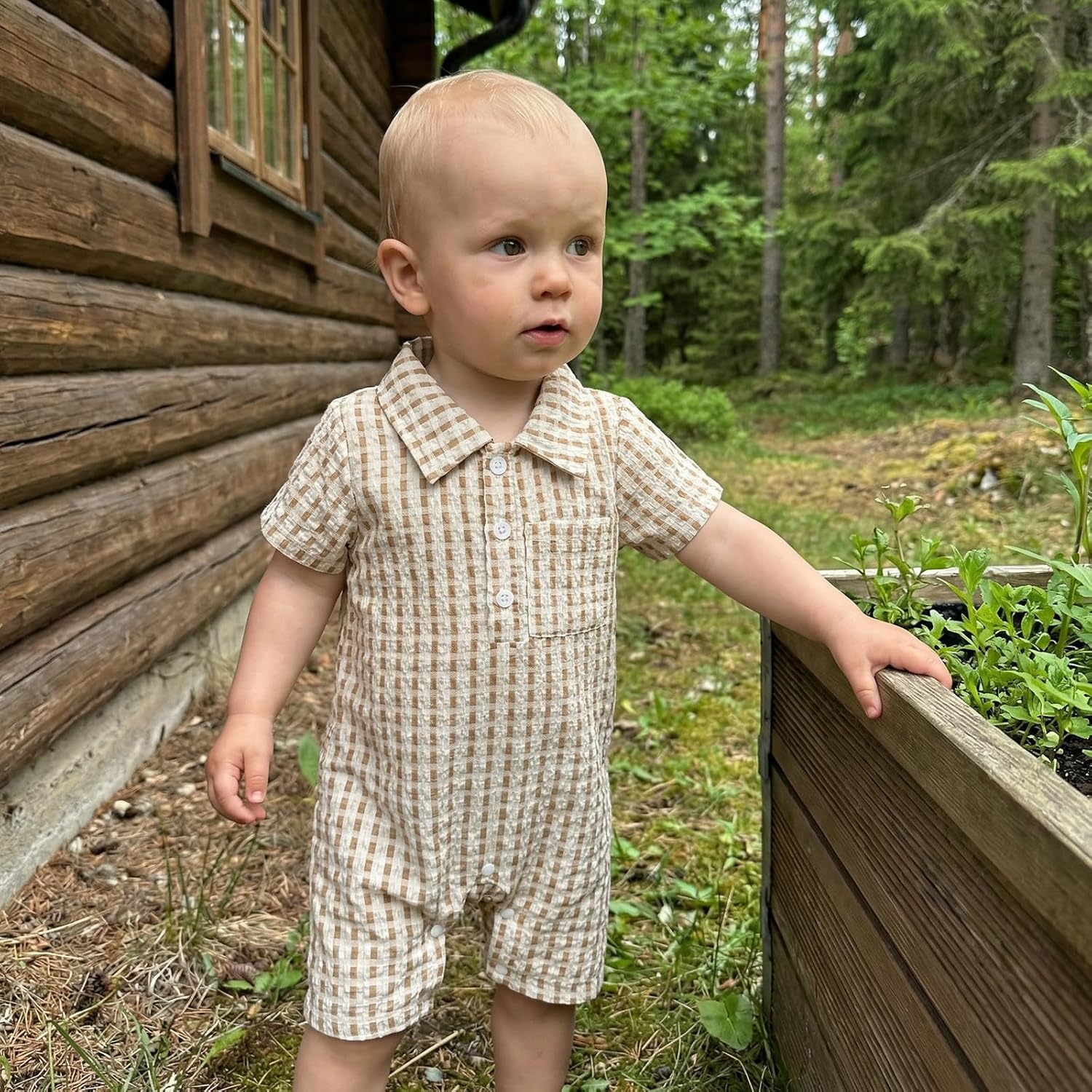 BemeyourBBs Newborn Baby Boy Summer Clothes Short Sleeve Dress Shirt Romper Button Jumpsuit Gentleman One Piece Outfit - Image 3