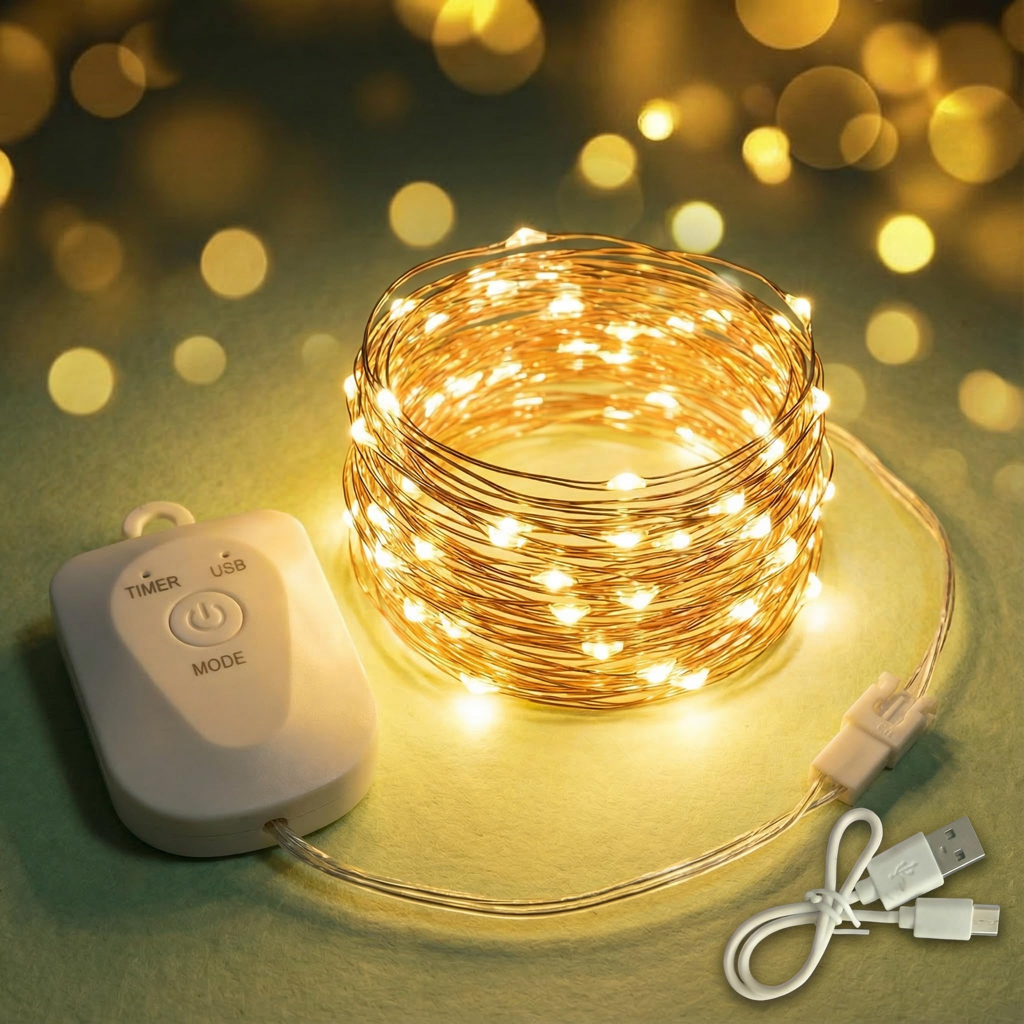BG9D Schneeflocke Lichterkette 7,5m 50 LED,Warmweiß,Batteriebetrieben mit Fernbedienung & 8 Modi,Wasserdichte Weihnachtslichterkette für Innen & Außen,Deko für Baum,Balkon,Fenster & Party