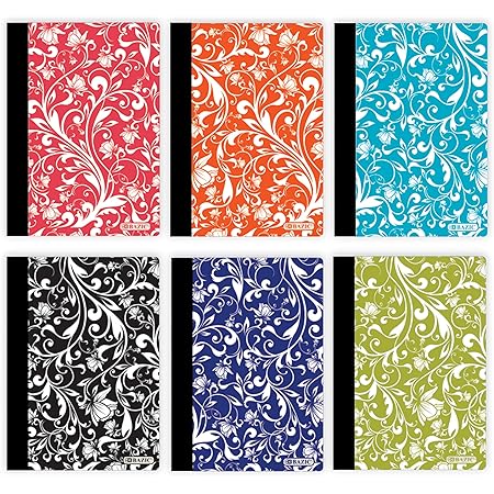 BAZIC 8-Pack Composition Notebooks - Wide Ruled 70 Sheet Poly Cover Writing Journals, Assorted Colors