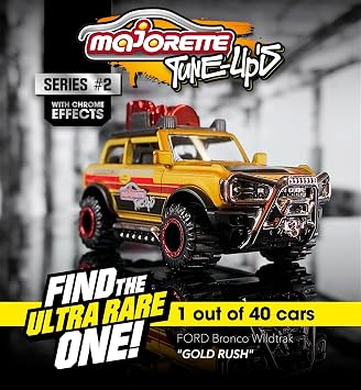 Majorette 212051011 Tune Up's Series 2 1-Piece Metal Miniature Cars Set with 7 Surprises - Accessories + Tuning Parts - Collector's Badge Included