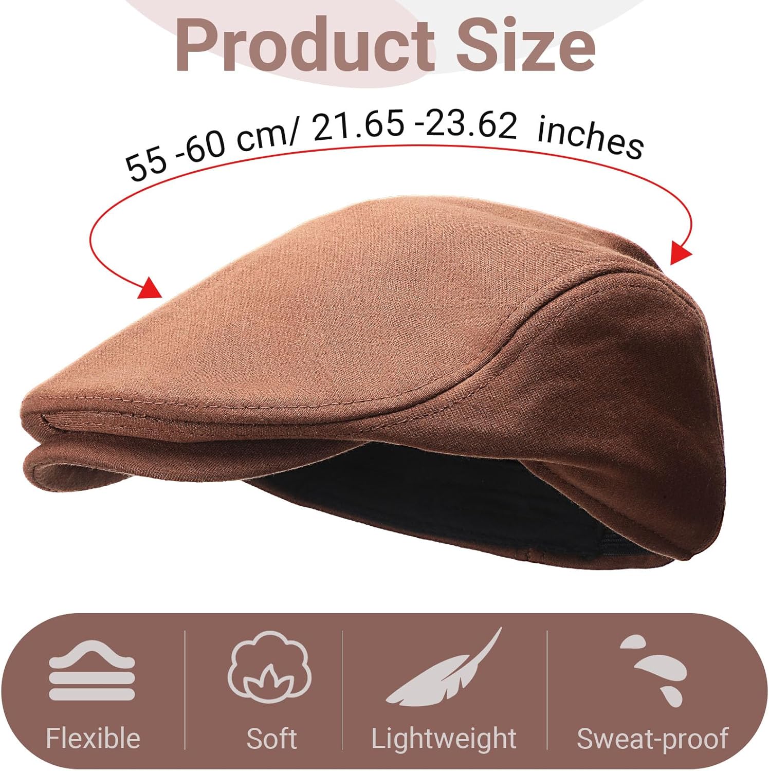 JaGely 8 Pcs Newsboy Flat Caps for Men Breathable Cabbie Driving Hunting Hats Classic Newsboy Hats for Men Father Gifts - Image 2