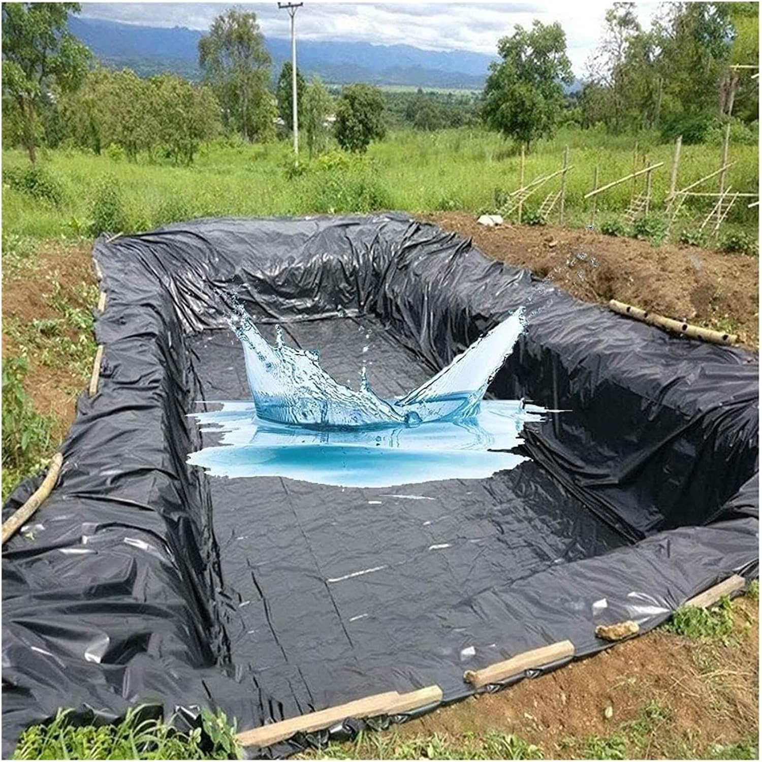 Black Pond Liner Fish Pond Liner, UV and Weatherproof, Skin Pond Liner for Ponds Waterfalls and Water Gardens (Size : 7x8m)